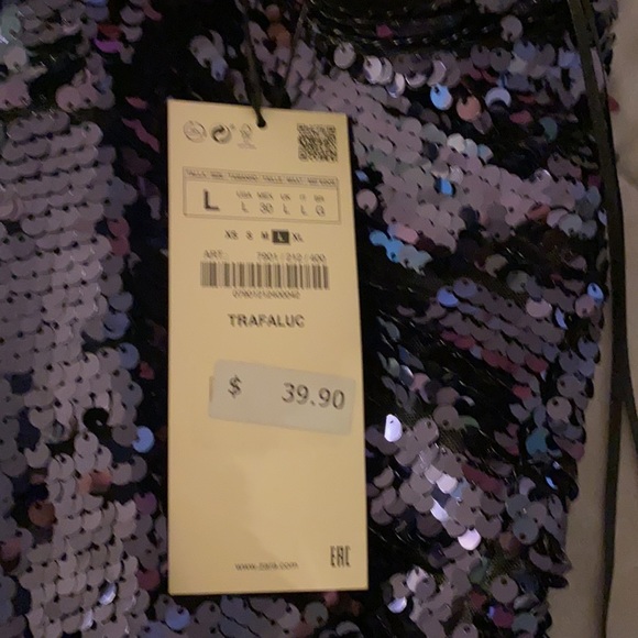 Blue sequence Zara top size large - Picture 5 of 5
